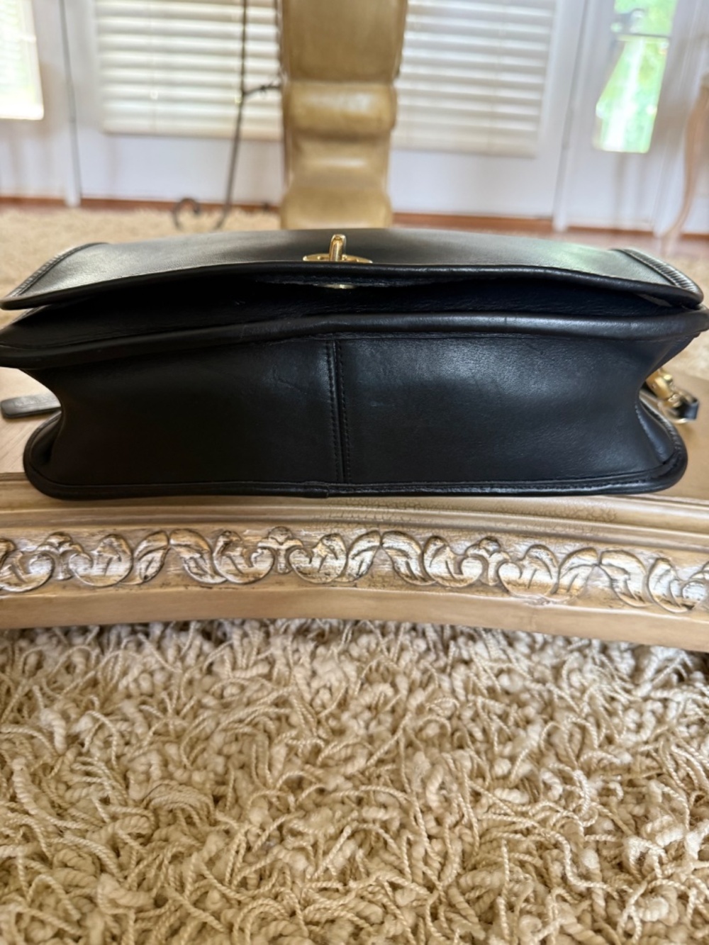 VTG Coach Black Glove Tanned Leather Organizer/Courier Crossbody Bag 0605 NYC - Picture 10 of 16